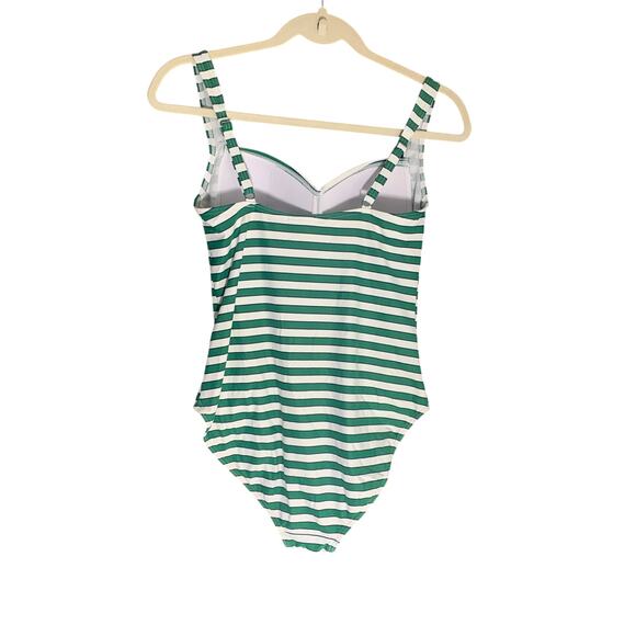 Nip Tuck Green White Stripe One Pc Swimsuit sz 8 US - Picture 3 of 8